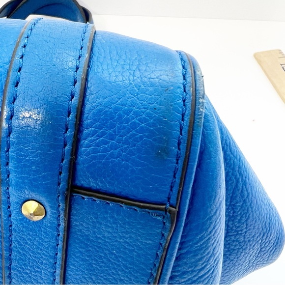 OrYany Anabelle Royal Blue Pebbled Leather Satchel Bag - Picture 11 of 16